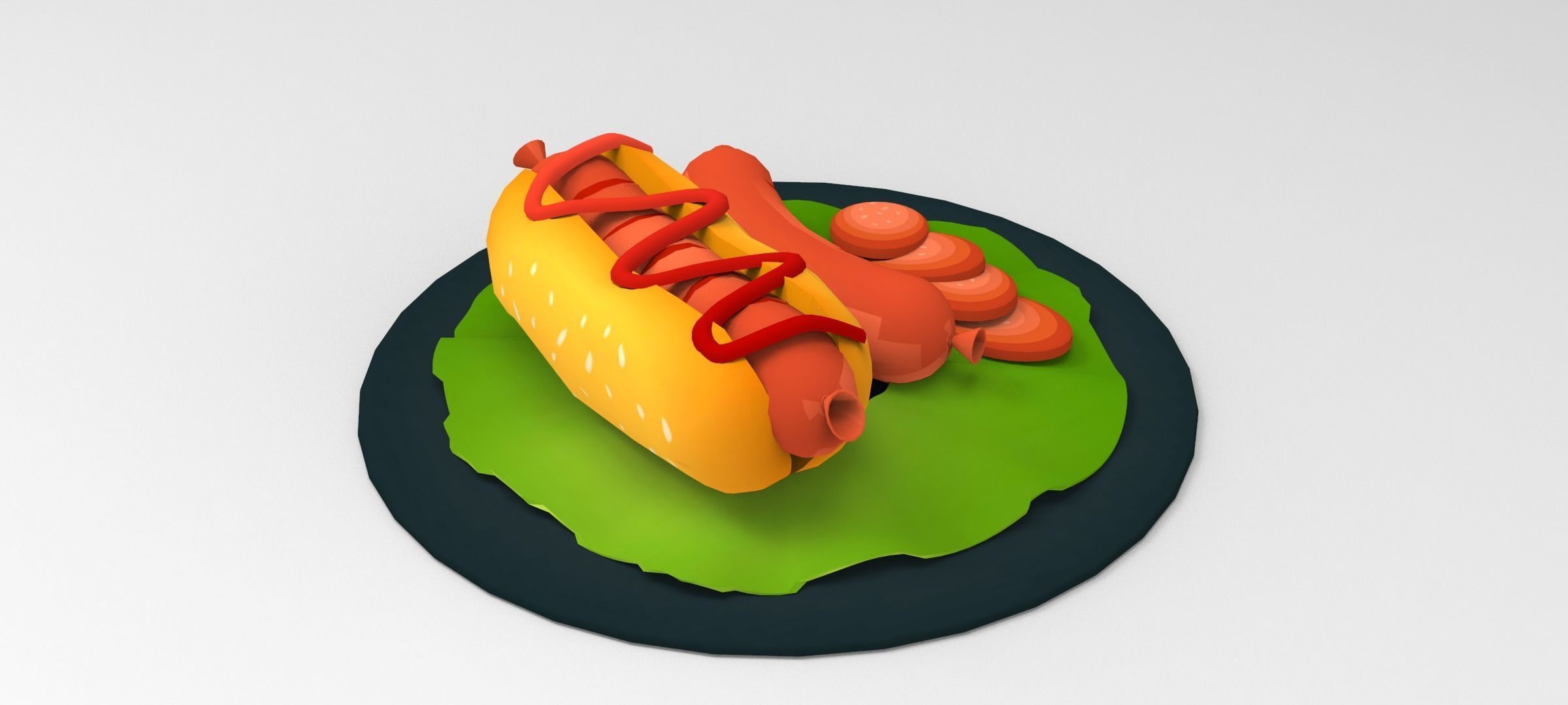Hot Dog 3D Food Free 3D model_4