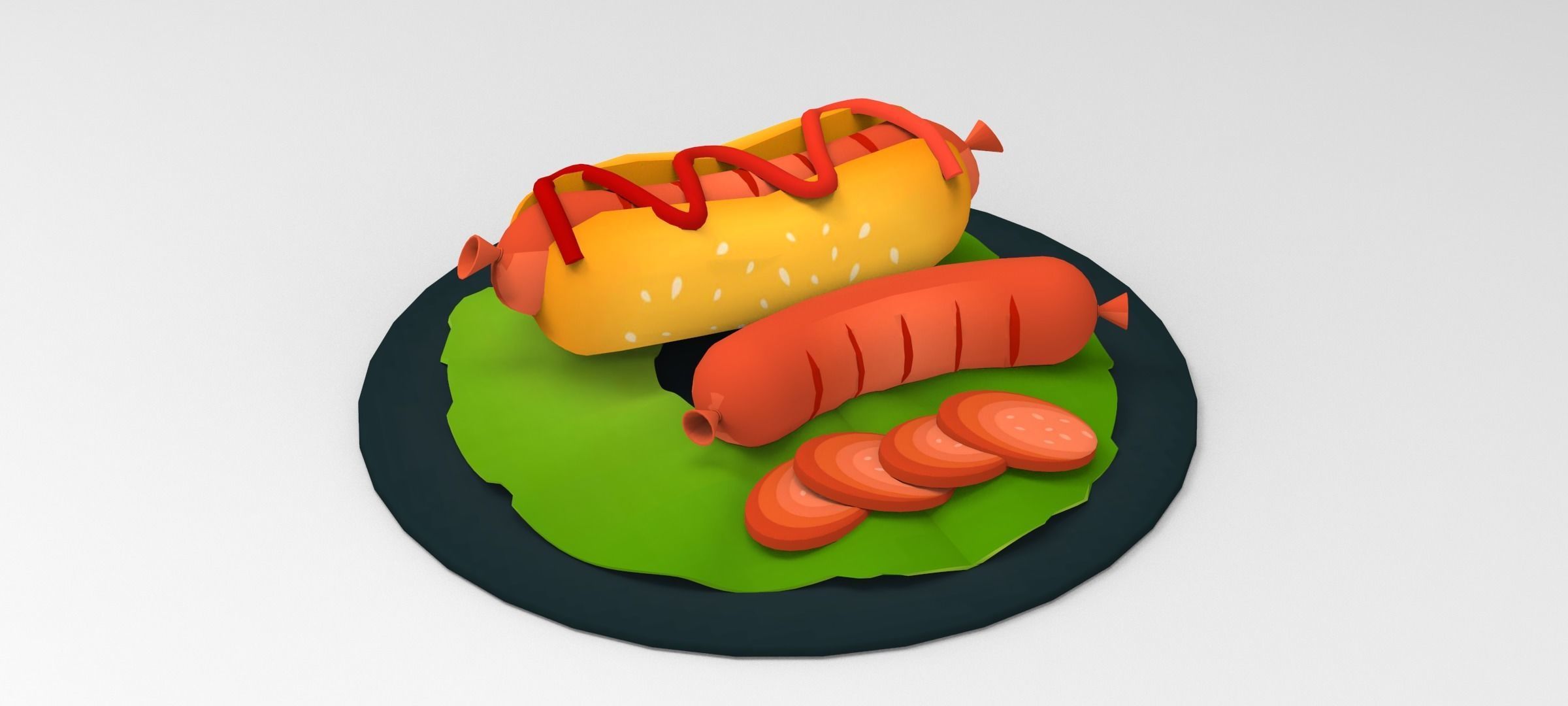 Hot Dog 3D Food Free 3D model_11