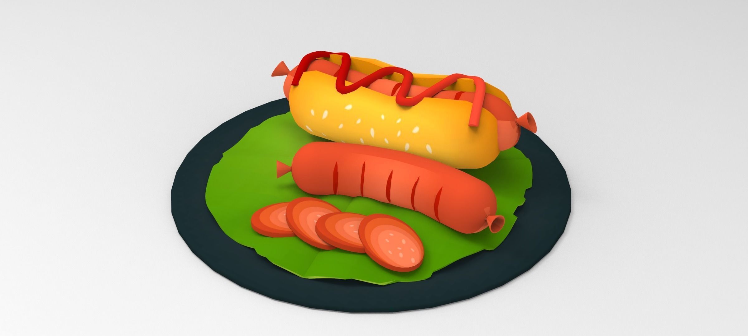 Hot Dog 3D Food Free 3D model_10