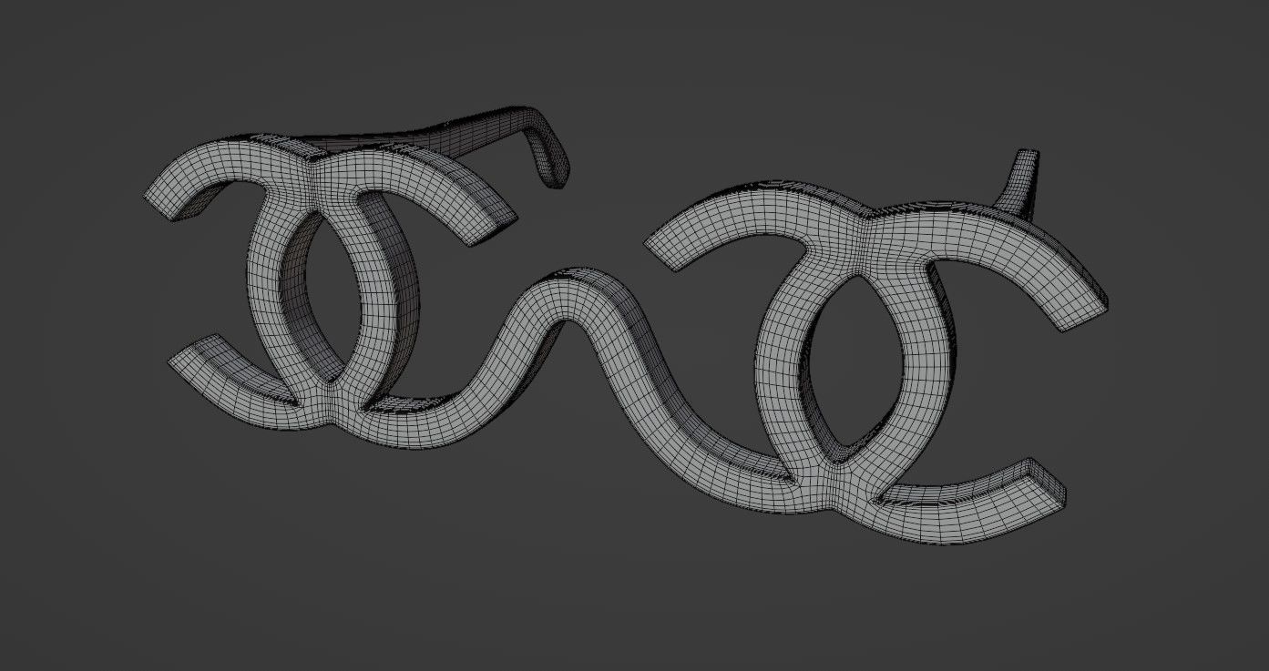 CC Logo Futuristic Sunglasses 3D model_8