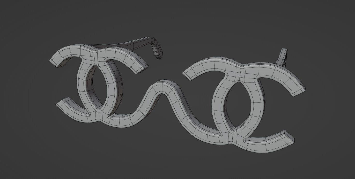 CC Logo Futuristic Sunglasses 3D model_7