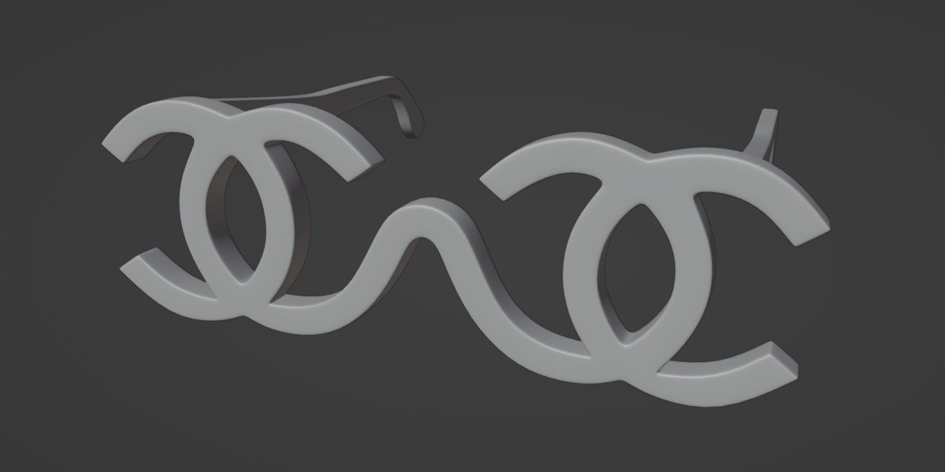 CC Logo Futuristic Sunglasses 3D model_6