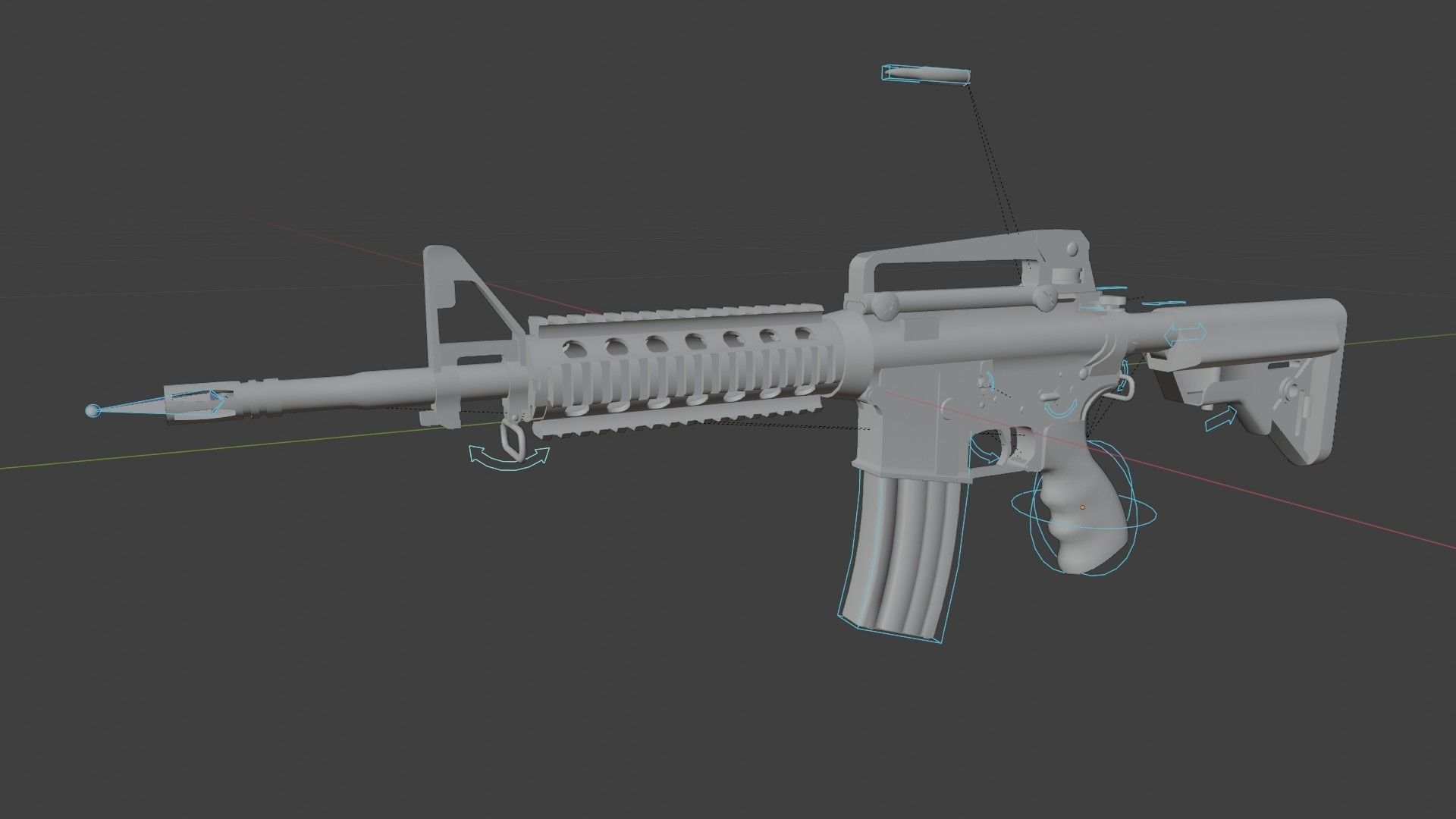 M4 Assault Rifle Low-poly 3D model_10