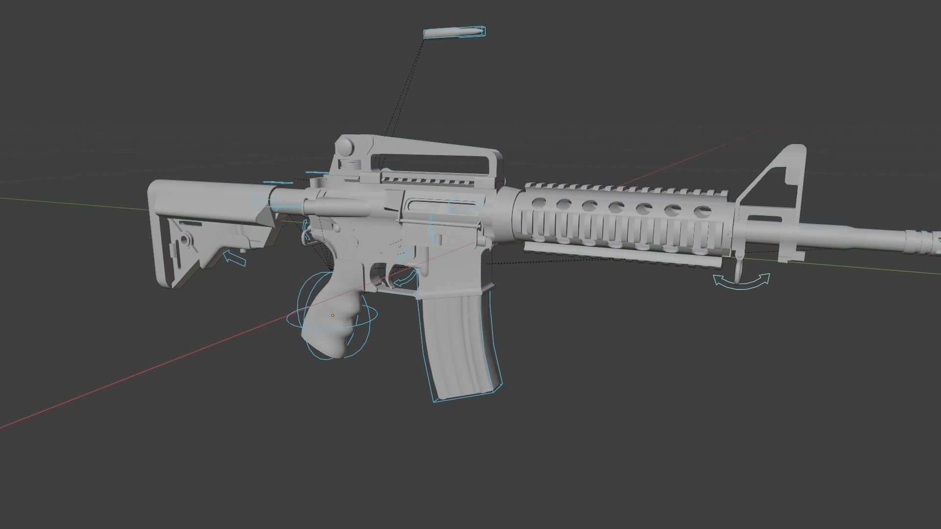 M4 Assault Rifle Low-poly 3D model_11