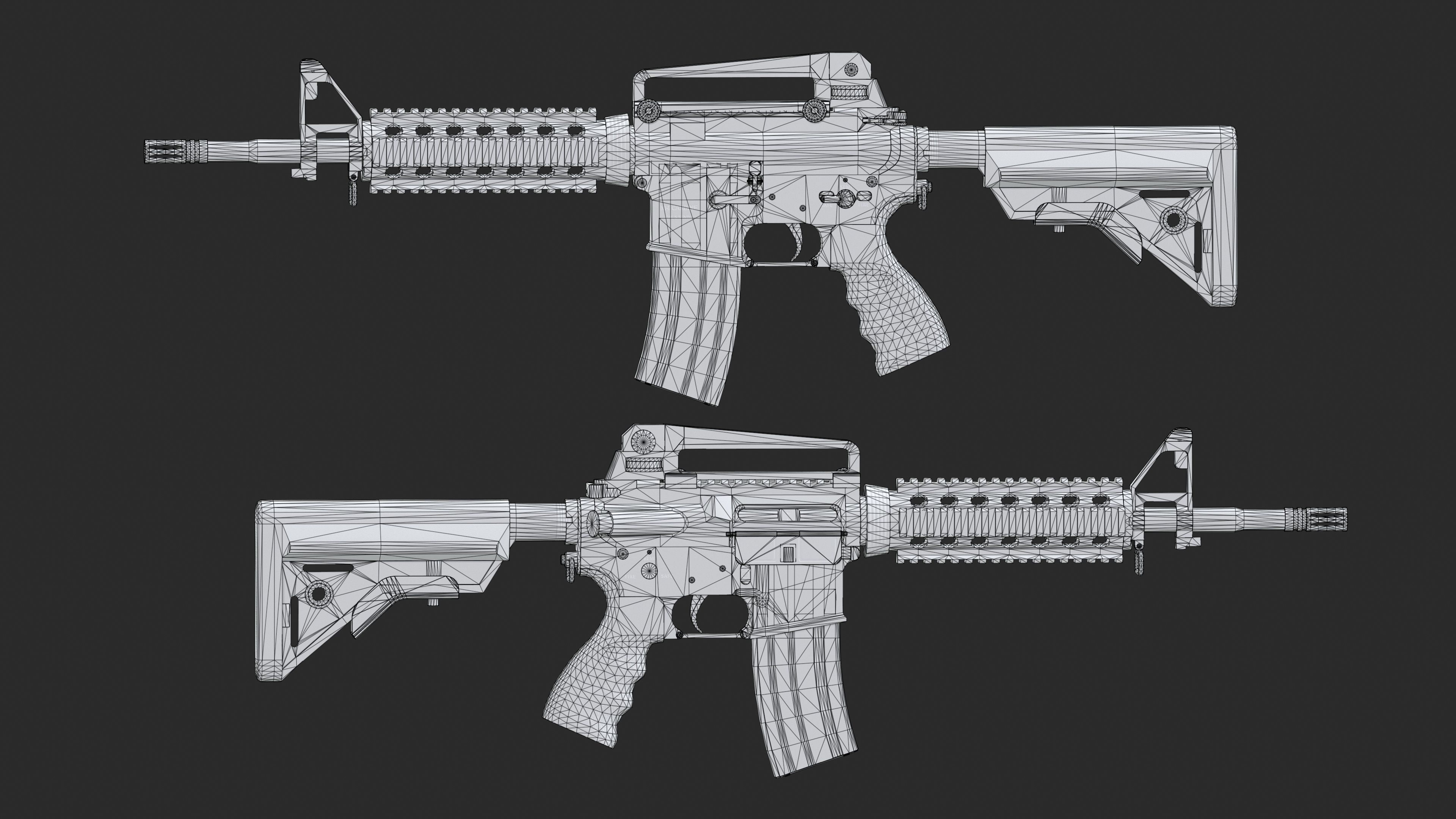 M4 Assault Rifle Low-poly 3D model_9