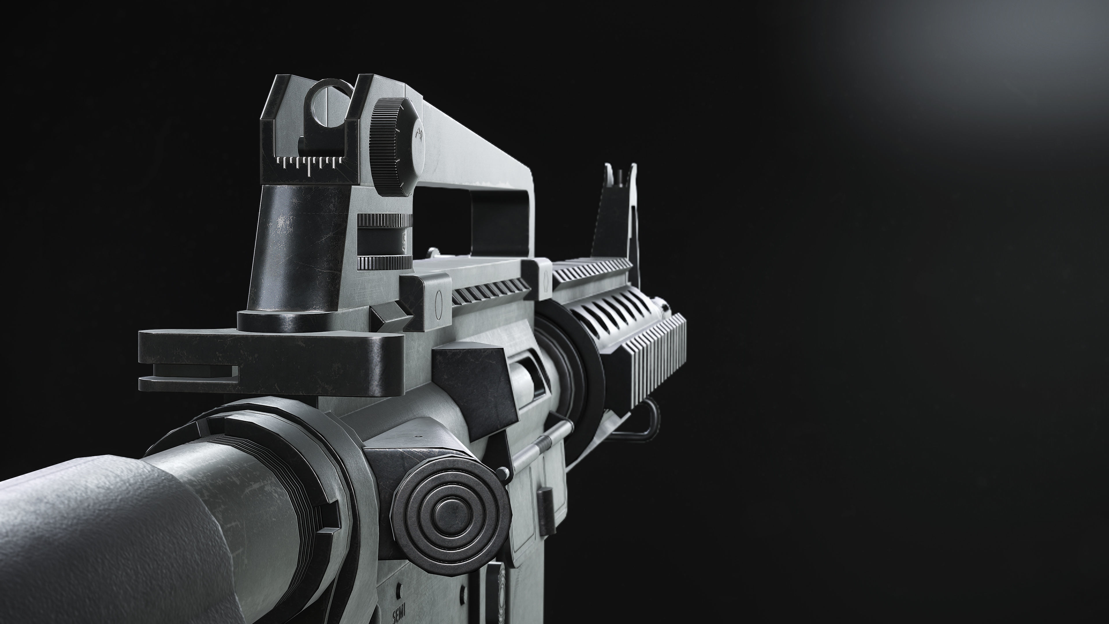 M4 Assault Rifle Low-poly 3D model_5