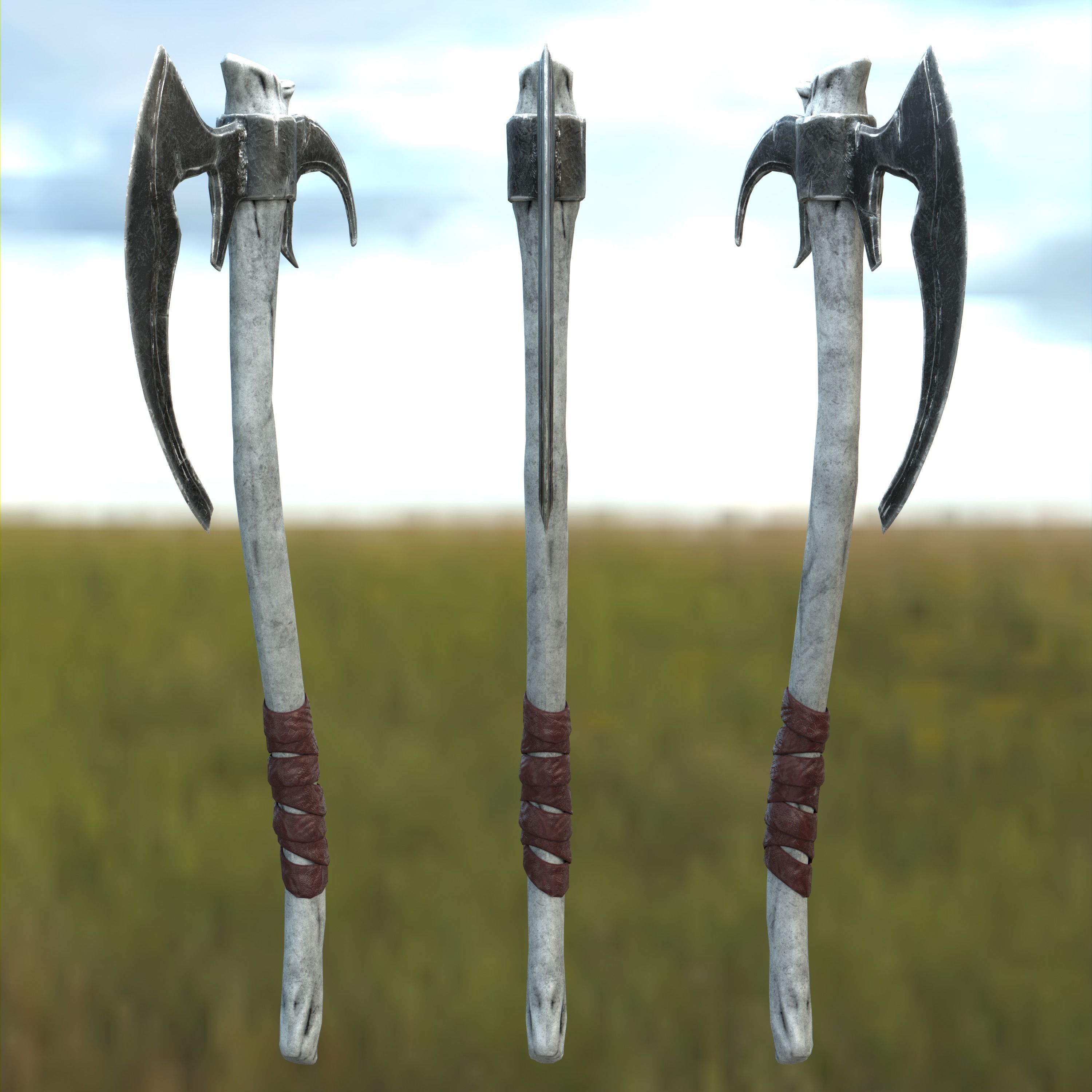 Throwing Axe Mark III Low-poly 3D model_7