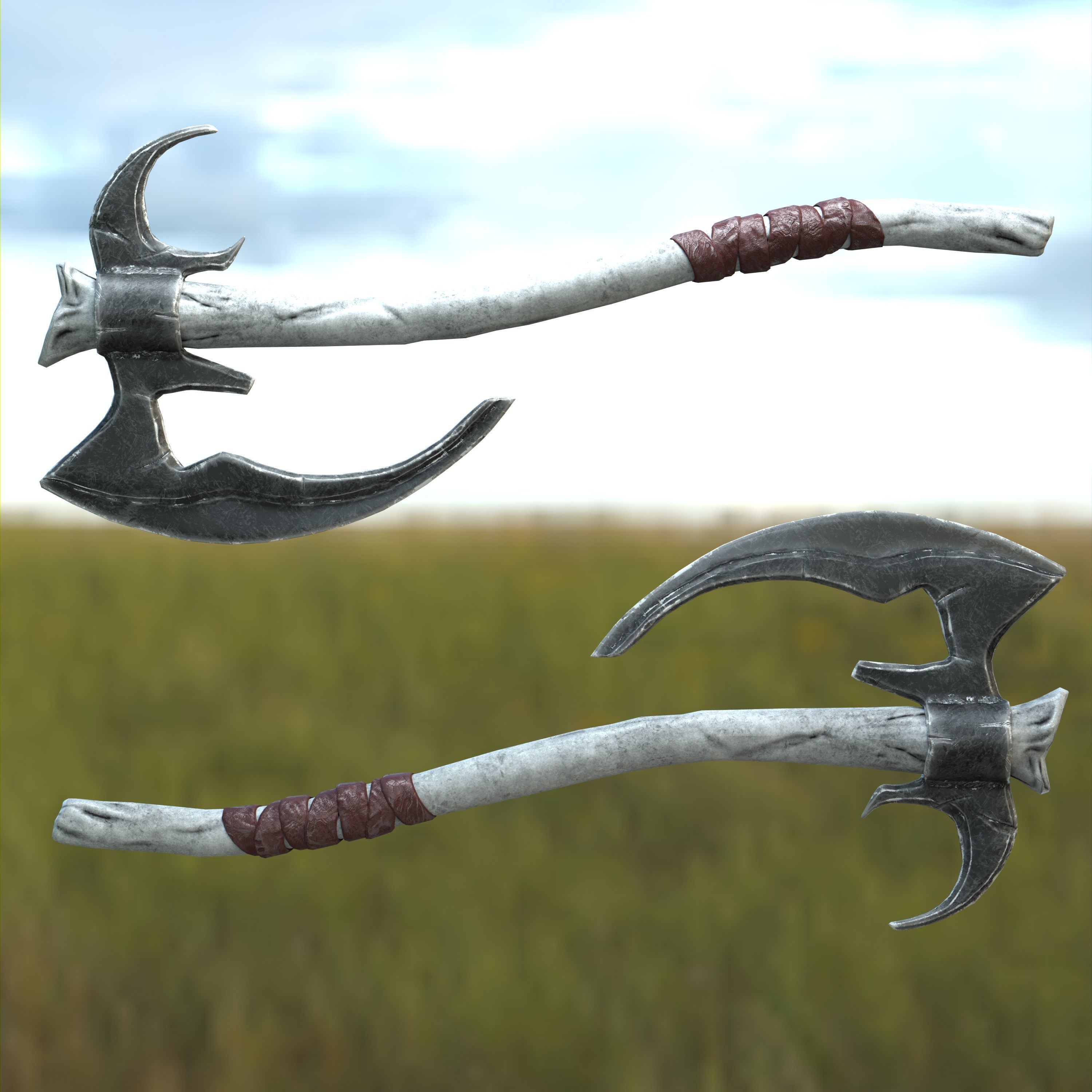Throwing Axe Mark III Low-poly 3D model_8