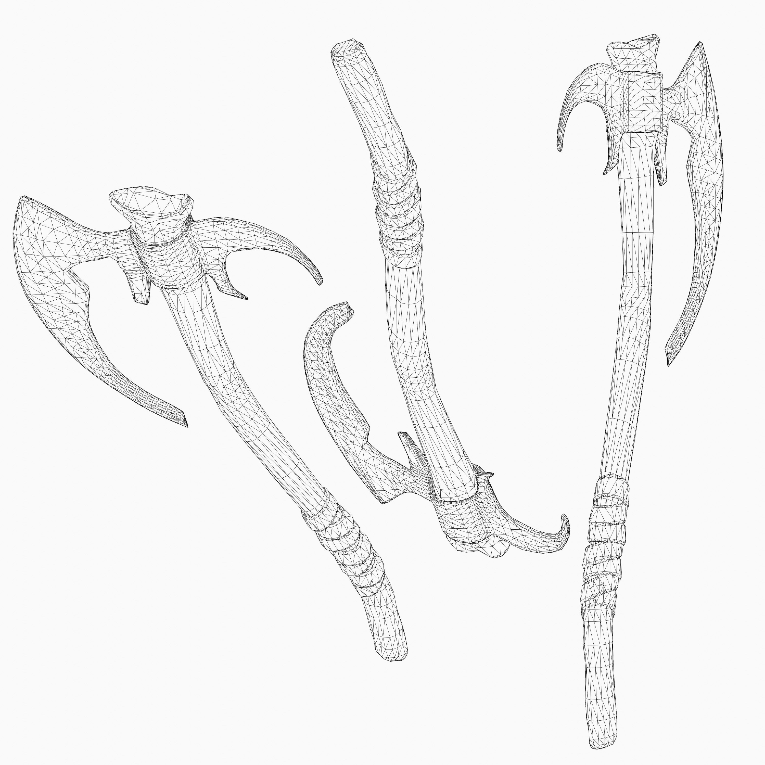 Throwing Axe Mark III Low-poly 3D model_12