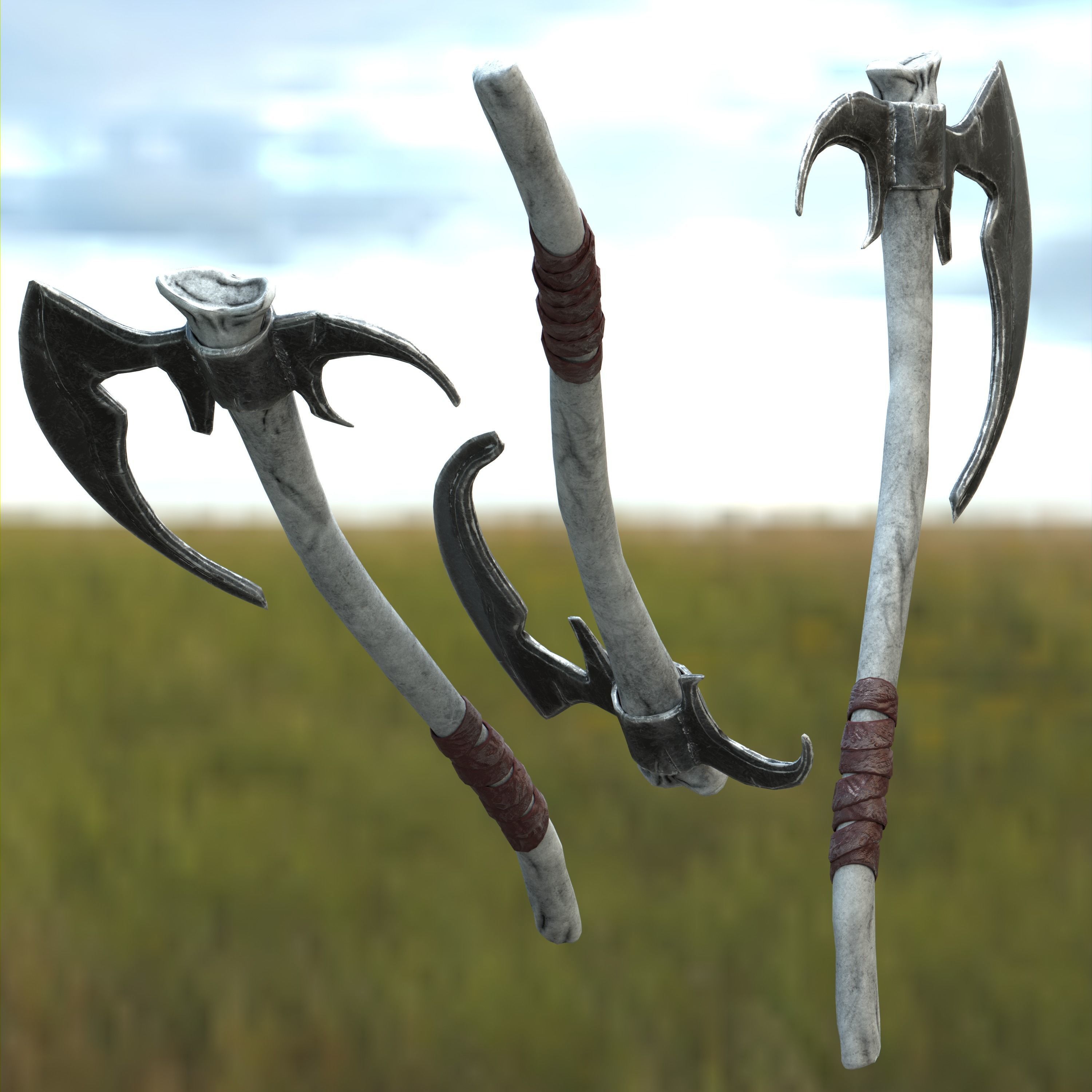 Throwing Axe Mark III Low-poly 3D model_13