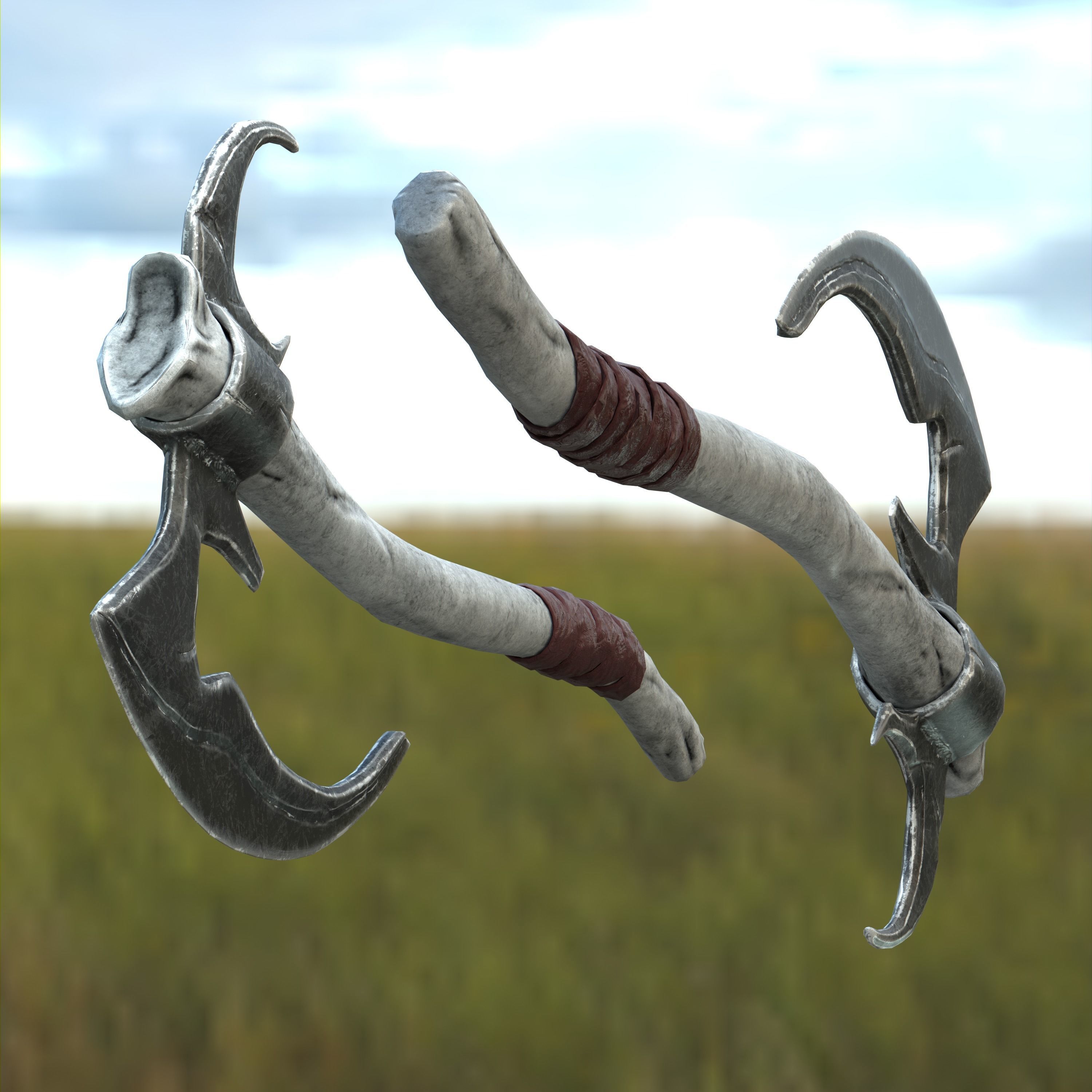 Throwing Axe Mark III Low-poly 3D model_16