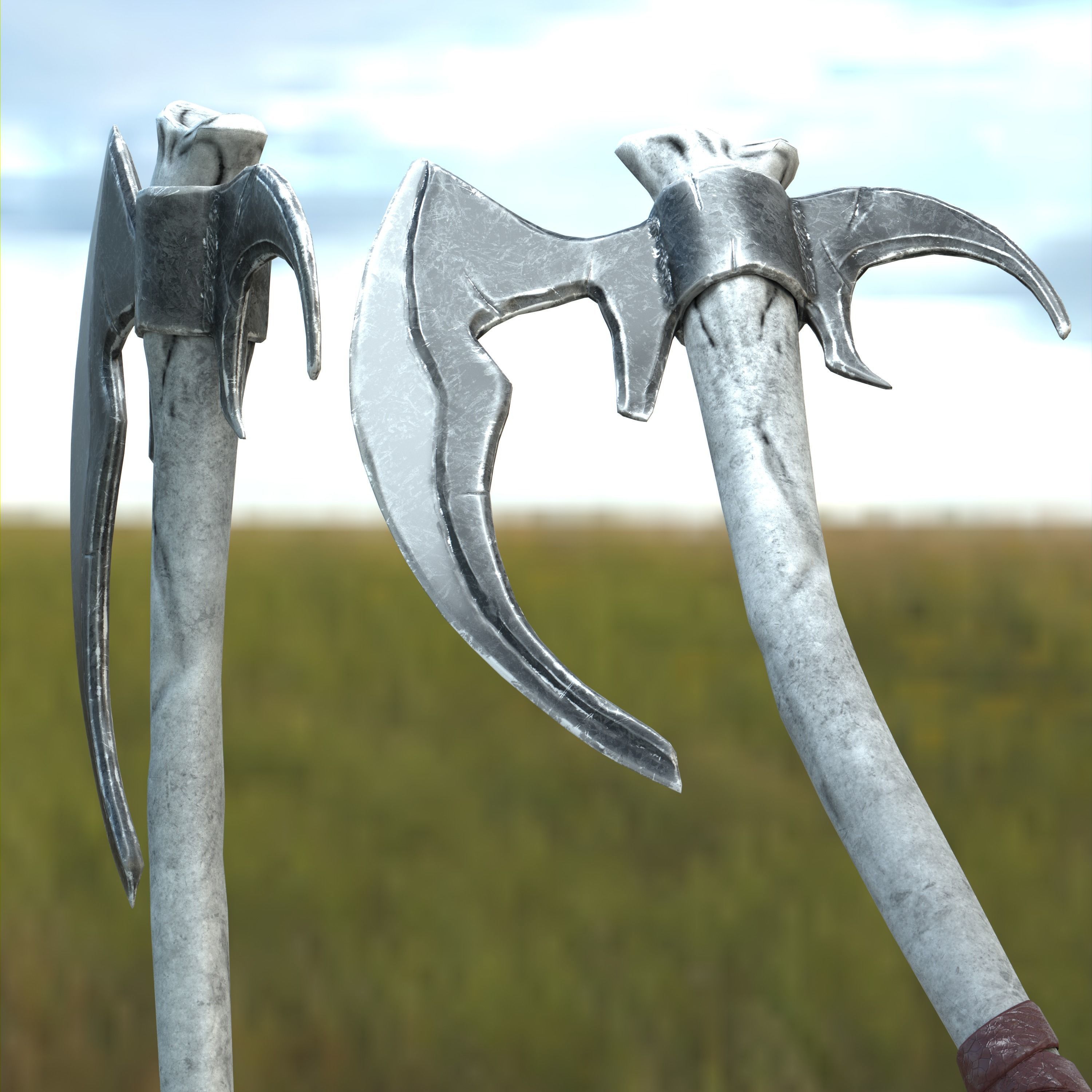 Throwing Axe Mark III Low-poly 3D model_14