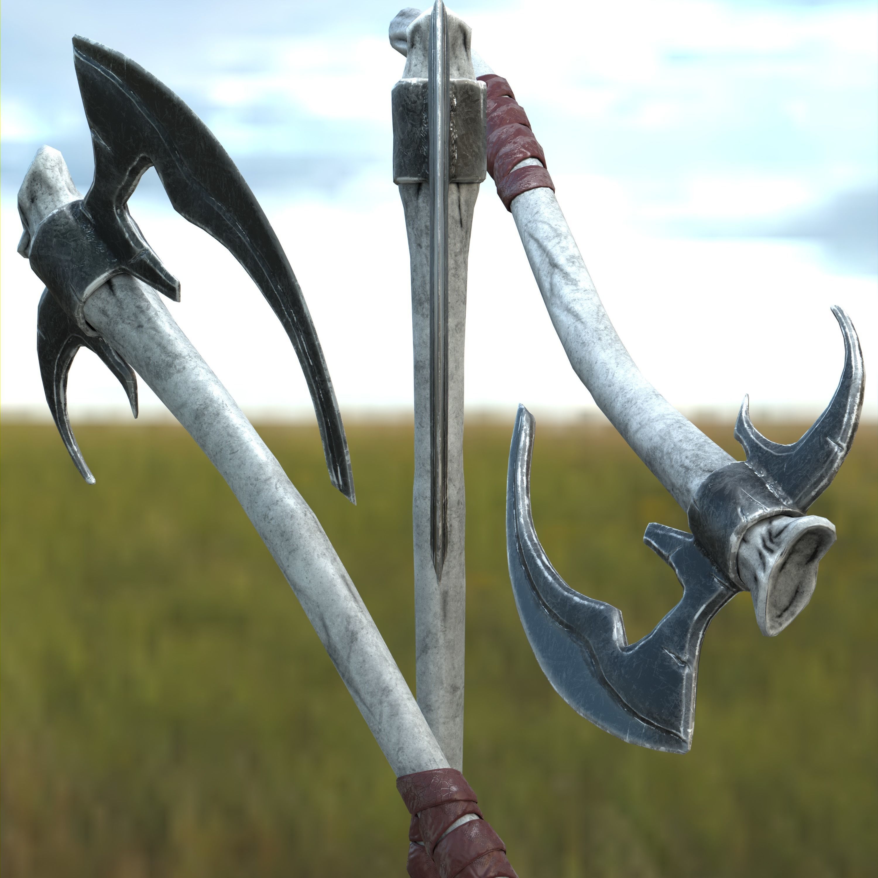 Throwing Axe Mark III Low-poly 3D model_19