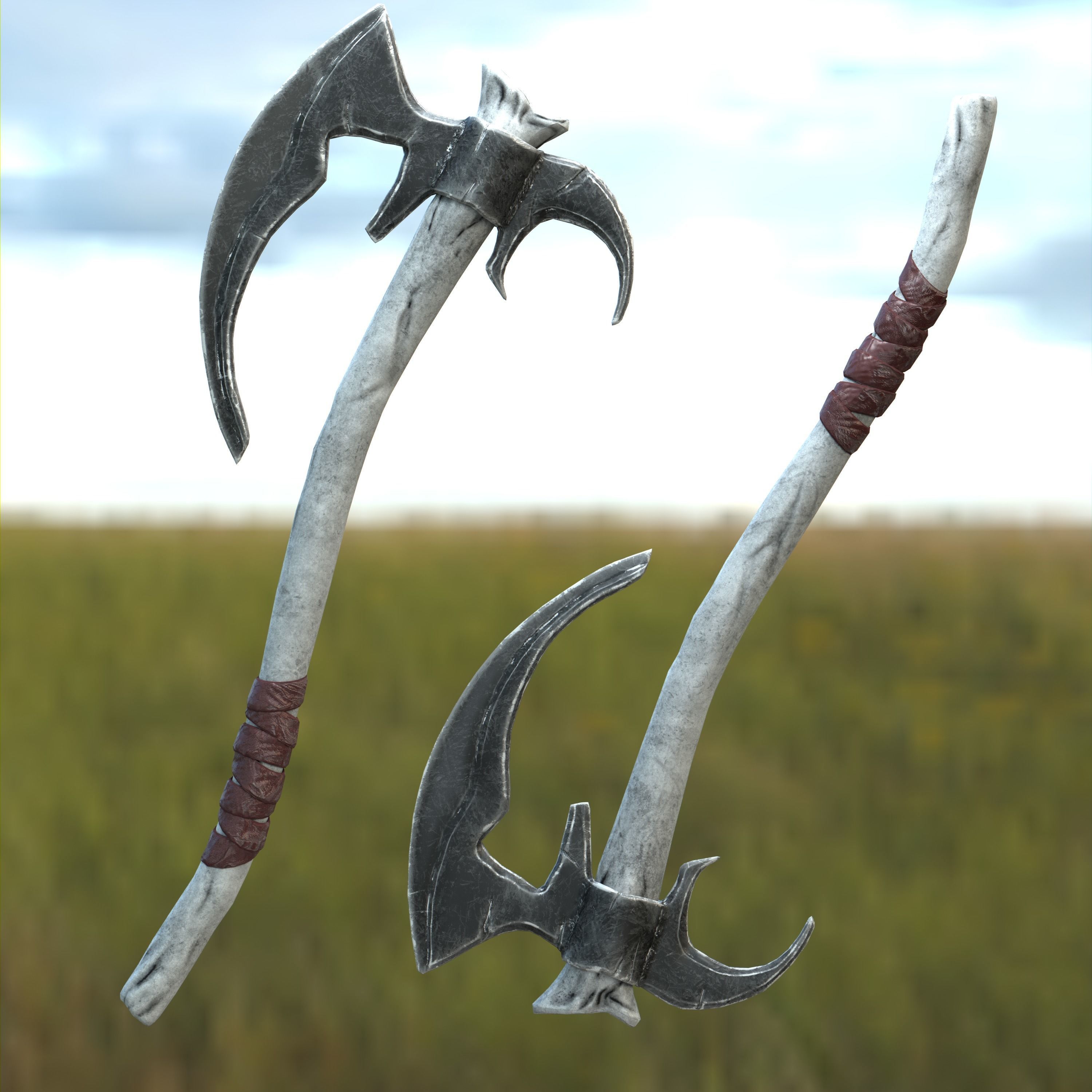 Throwing Axe Mark III Low-poly 3D model_4