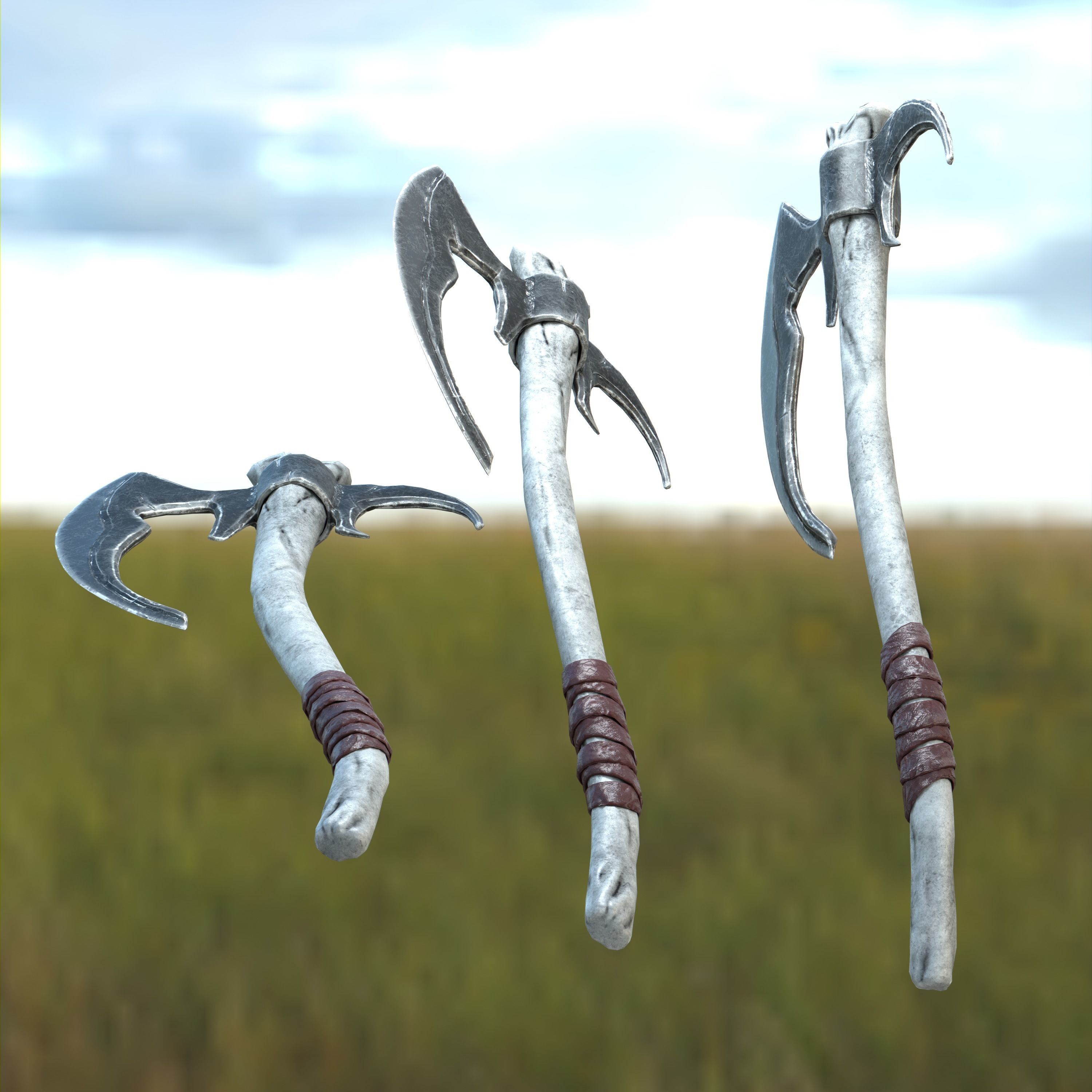 Throwing Axe Mark III Low-poly 3D model_9