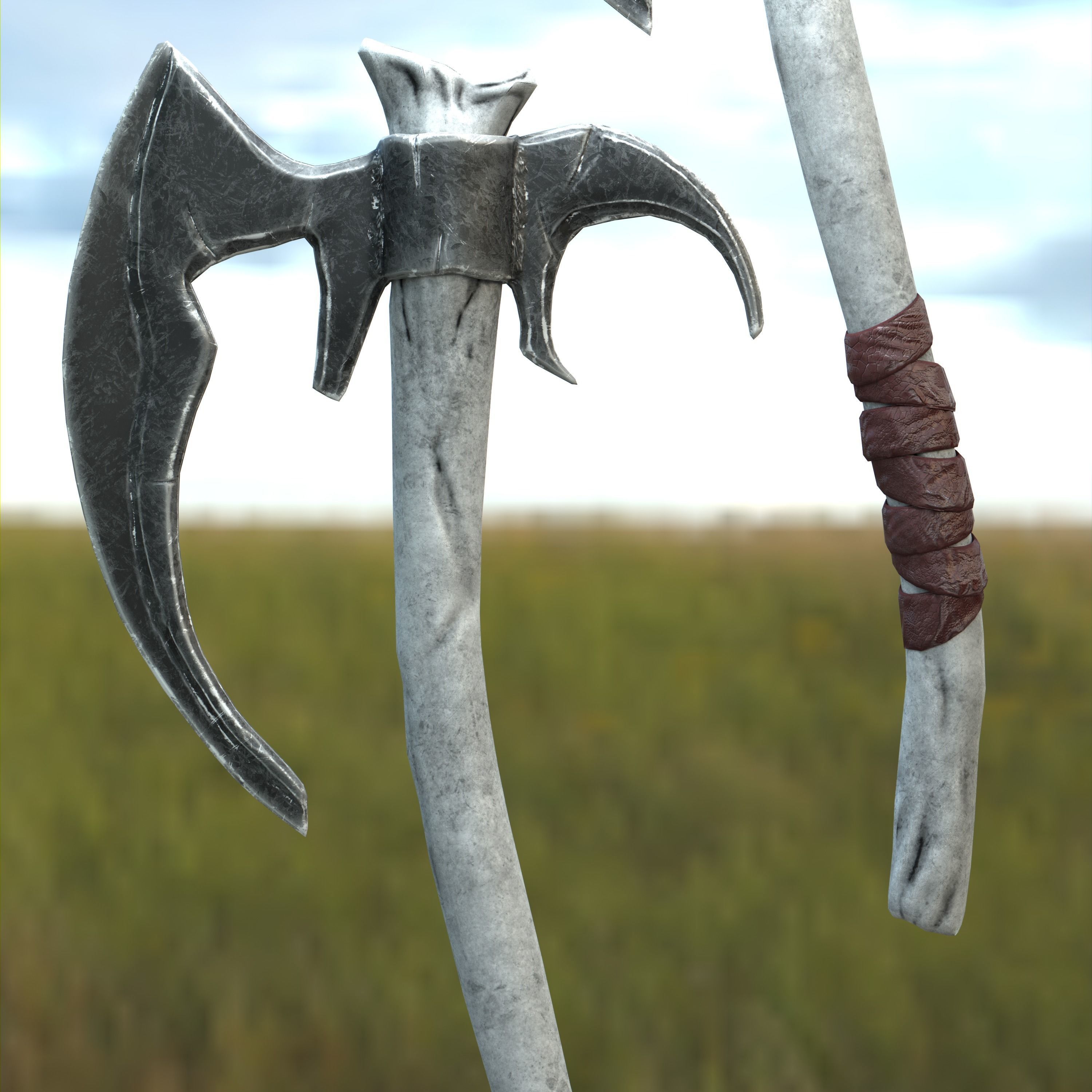 Throwing Axe Mark III Low-poly 3D model_5