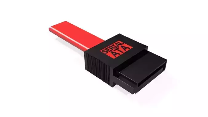 SERIAL ATA CABLE CONNECTOR Low-poly 3D model