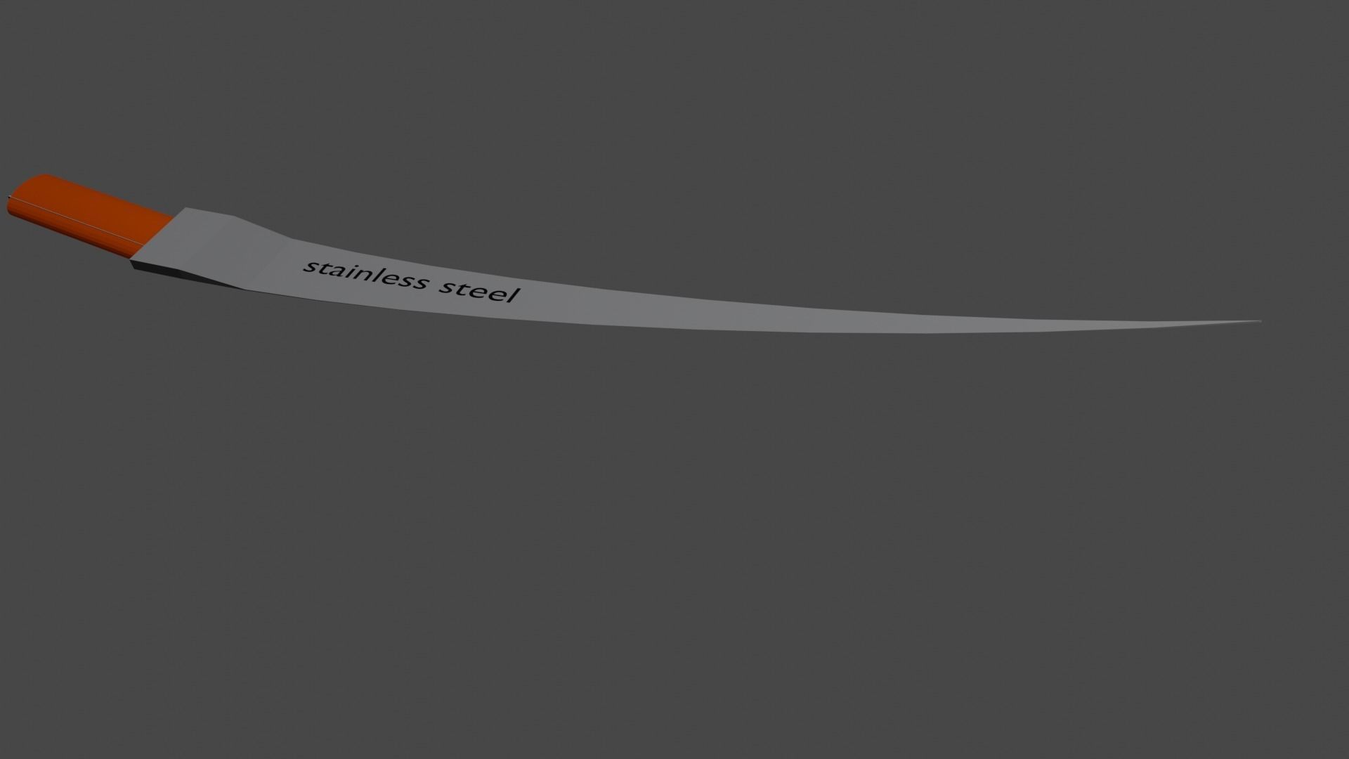 sward knife with orange handle Free 3D model_8