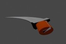 sward knife with orange handle Free 3D model_6