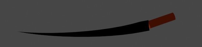 sward knife with orange handle Free 3D model_4