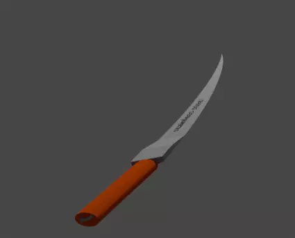 sward knife with orange handle Free 3D model_0
