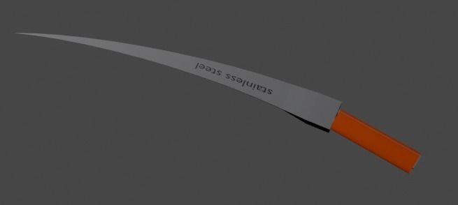 sward knife with orange handle Free 3D model_3