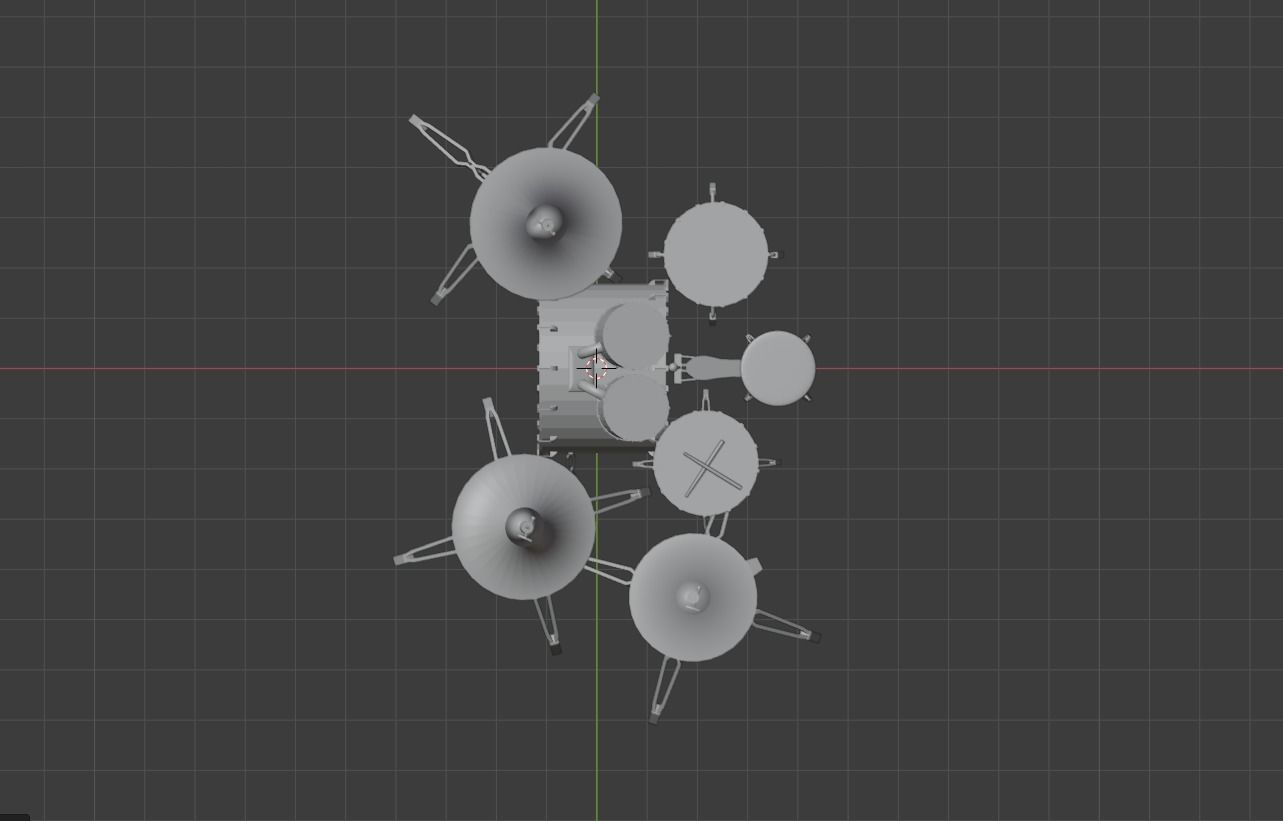 Drums drum set Low-poly 3D model_2