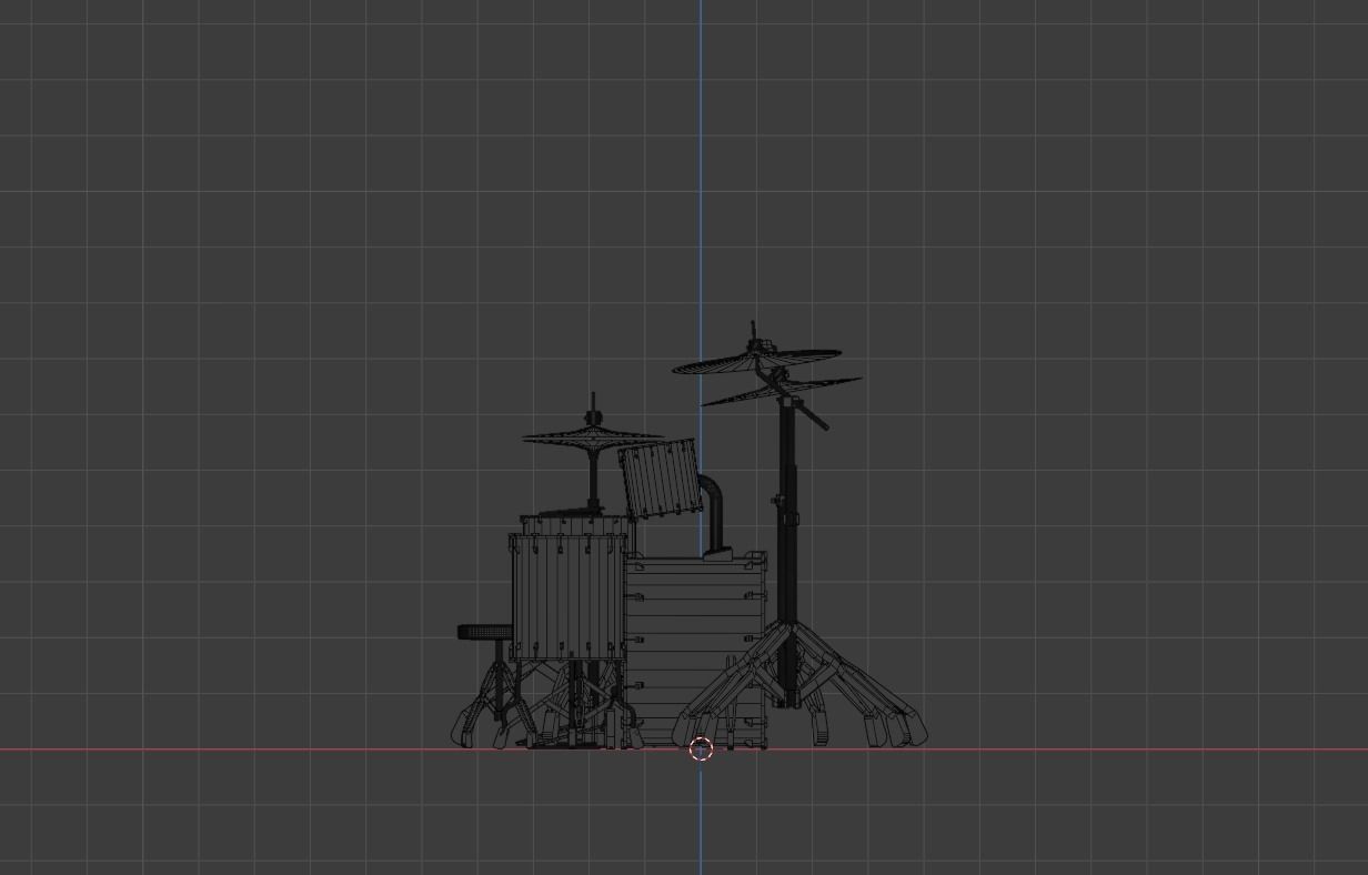 Drums drum set Low-poly 3D model_15