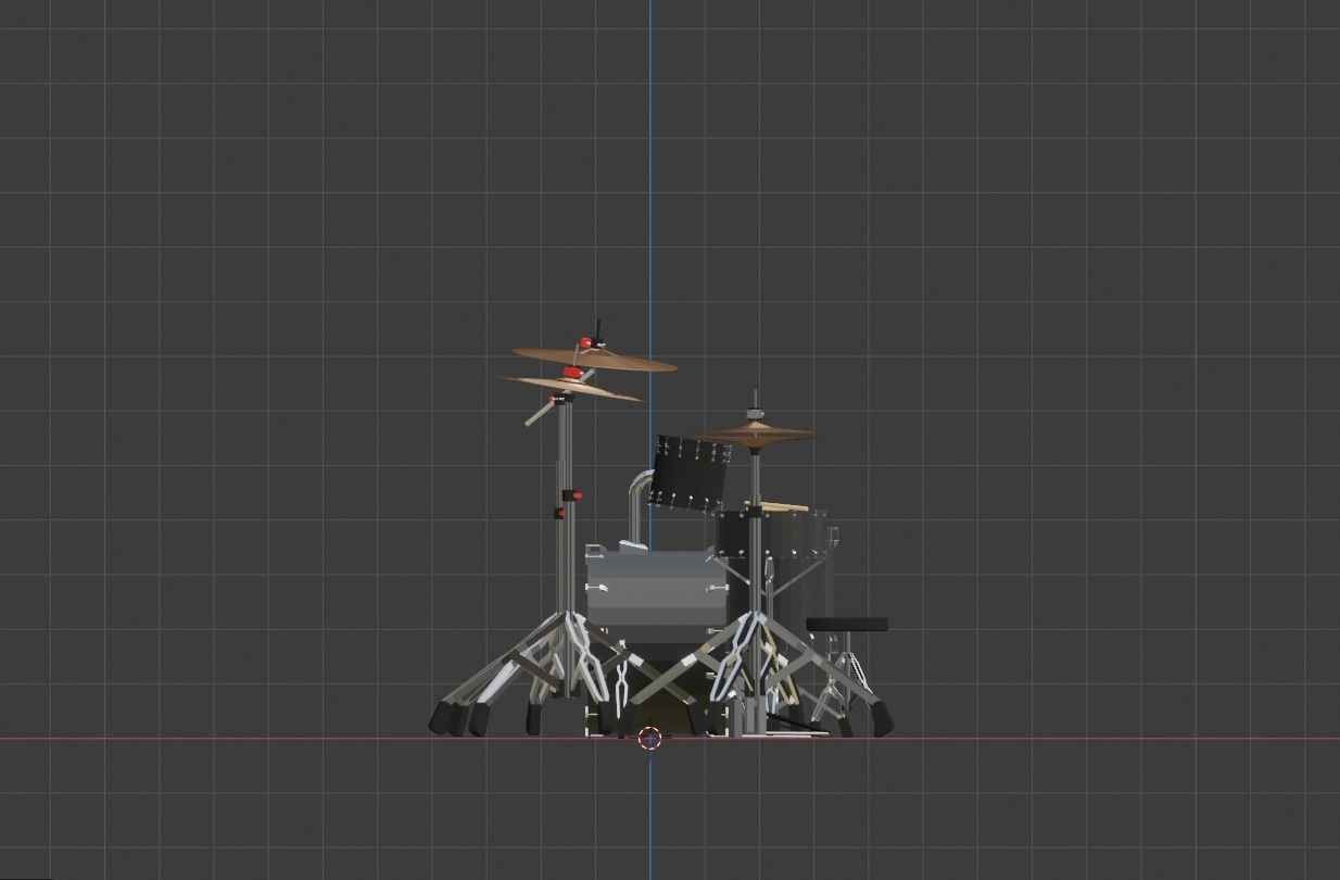 Drums drum set Low-poly 3D model_11