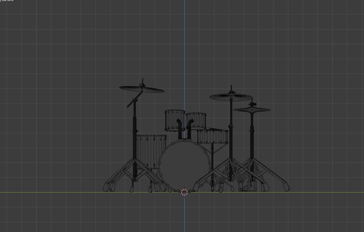 Drums drum set Low-poly 3D model_13