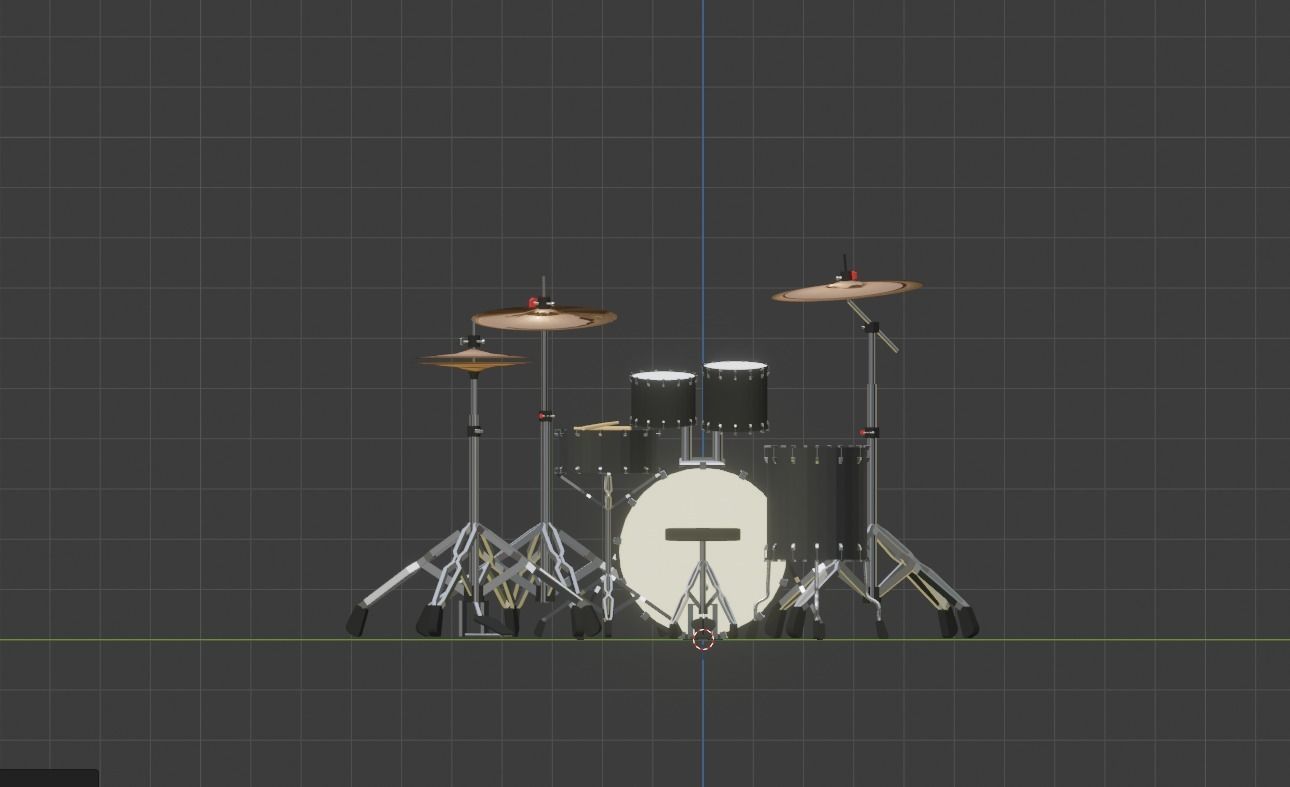 Drums drum set Low-poly 3D model_12