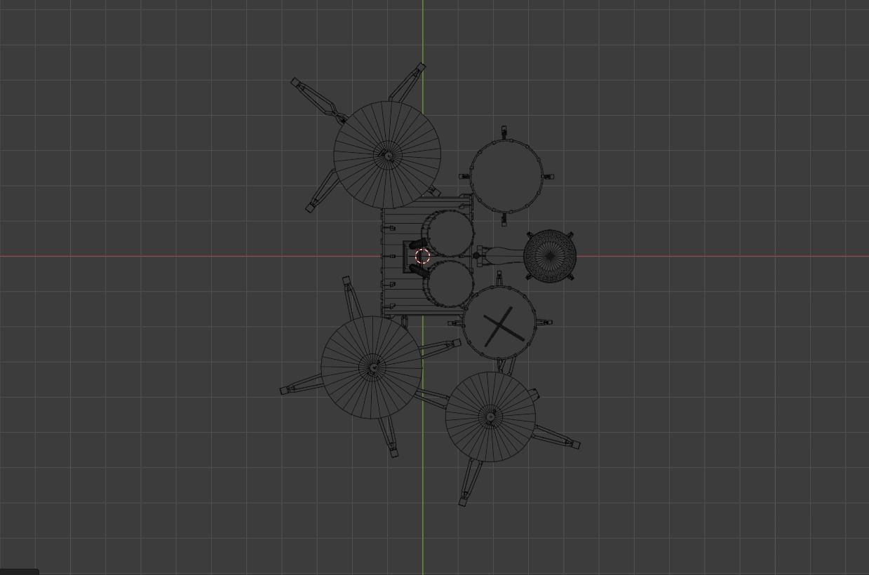 Drums drum set Low-poly 3D model_14