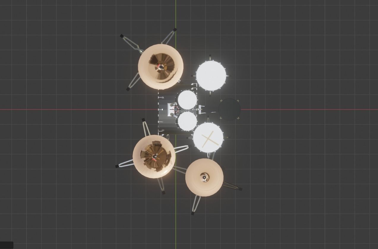 Drums drum set Low-poly 3D model_7