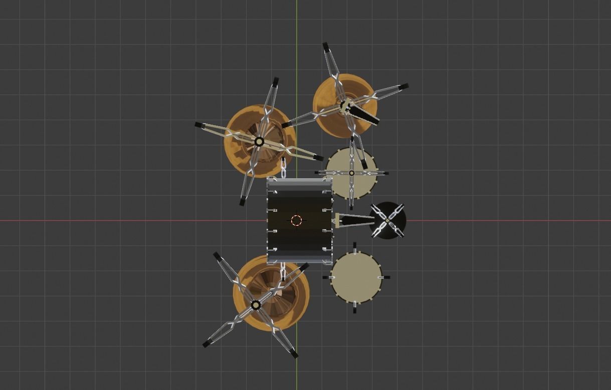 Drums drum set Low-poly 3D model_8