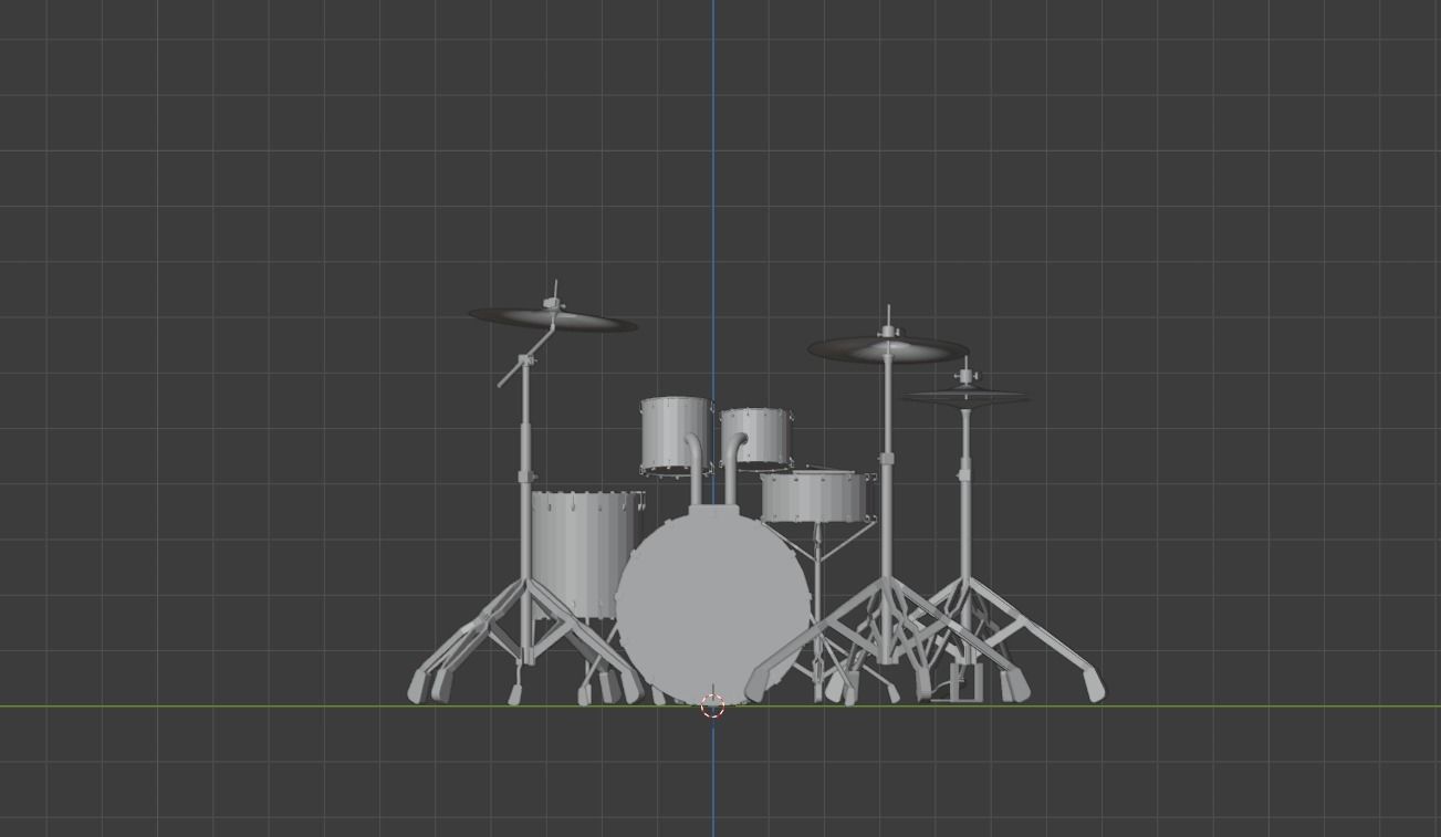 Drums drum set Low-poly 3D model_5