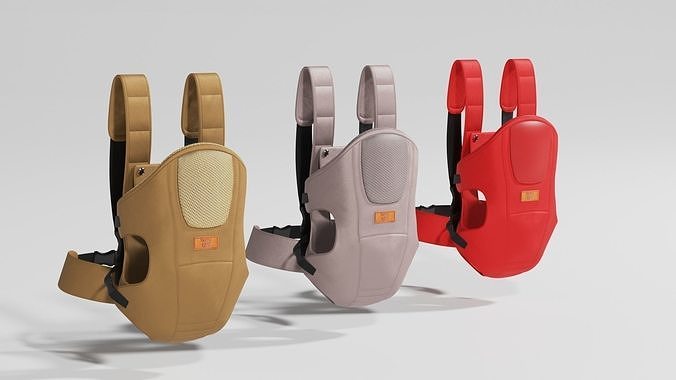 Wearable flory baby carriers set of 3 variants S Low-poly 3D model