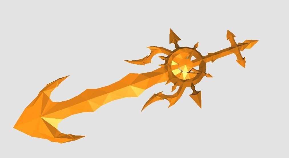 Futuristic Sword Low-poly 3D model_16