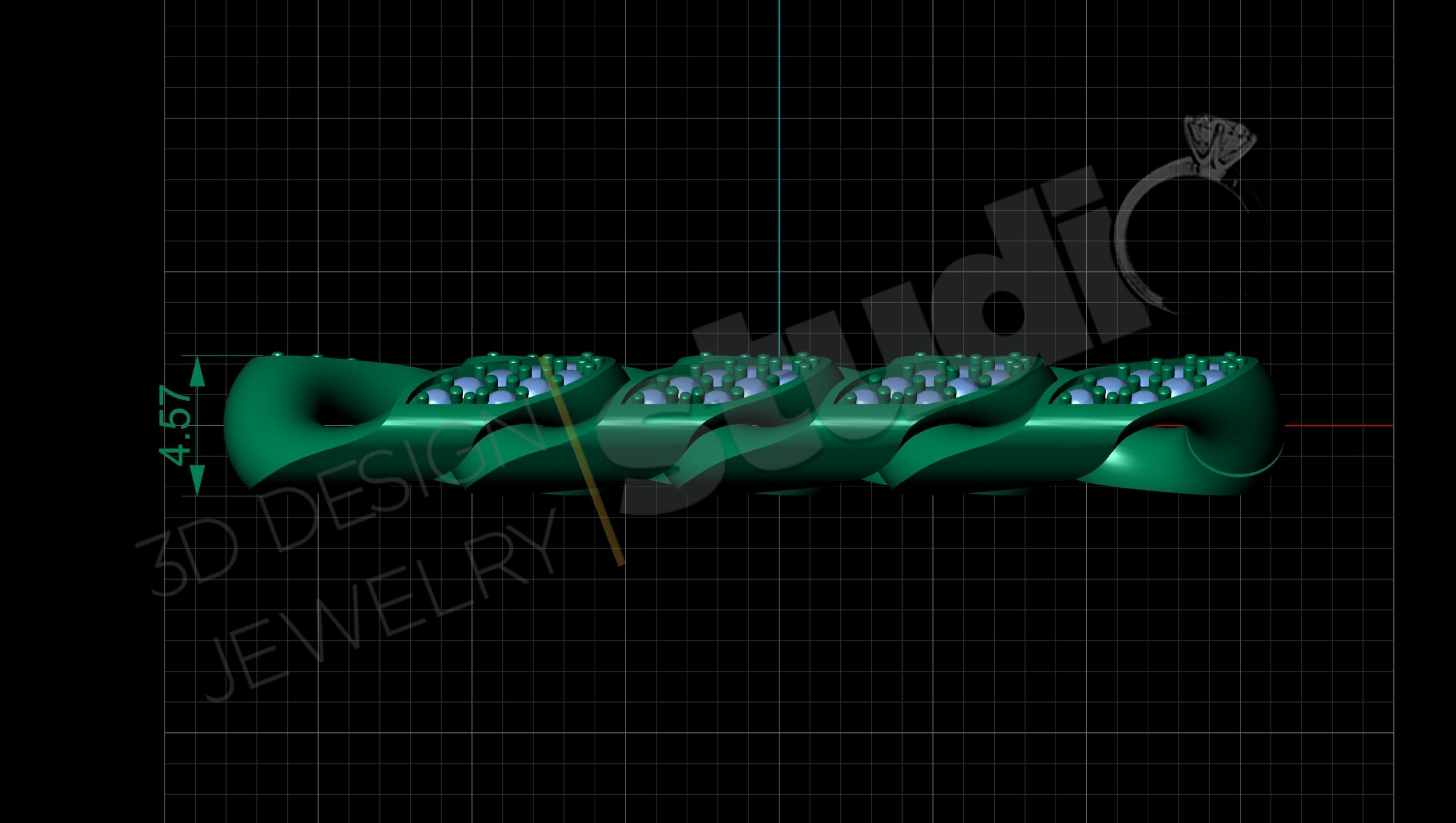 Miami cuban chain with gems 3d model 3D print model_8
