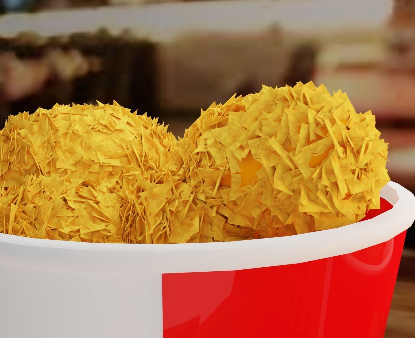 Food 3d model cup of fries and drink on tray 3D model_3