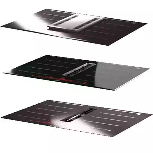 set of hobs Bosch built-in hood 3D model