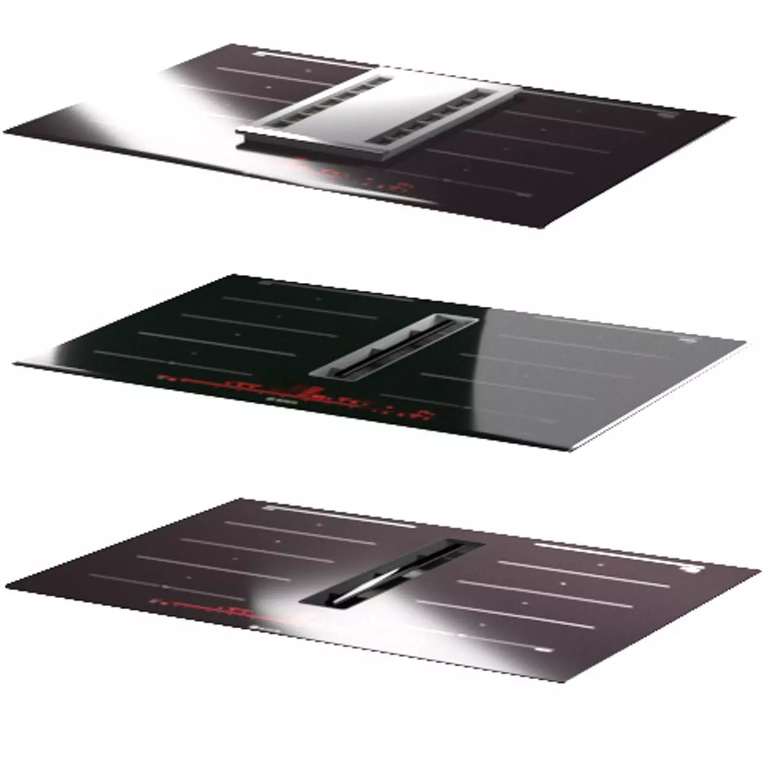 set of hobs Bosch built-in hood 3D model_0