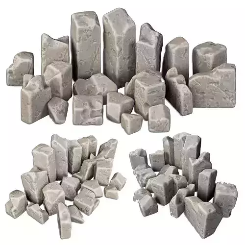 Stone block smooth decor n2 3D model