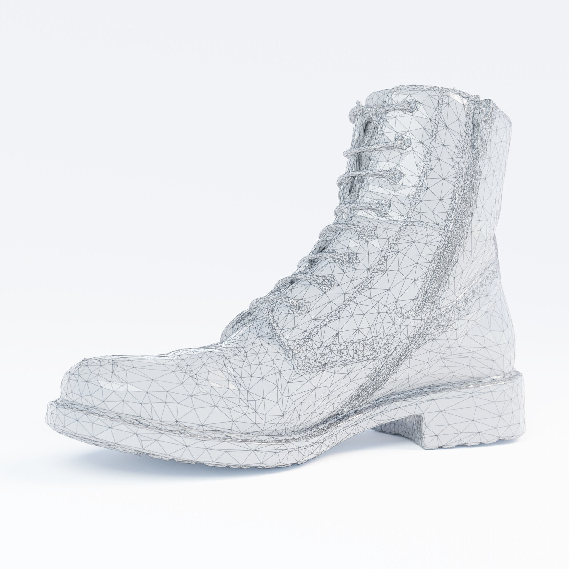 Leather Shoe Low-poly 3D model_14