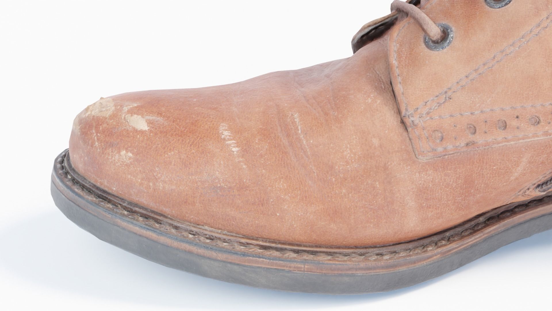 Leather Shoe Low-poly 3D model_4