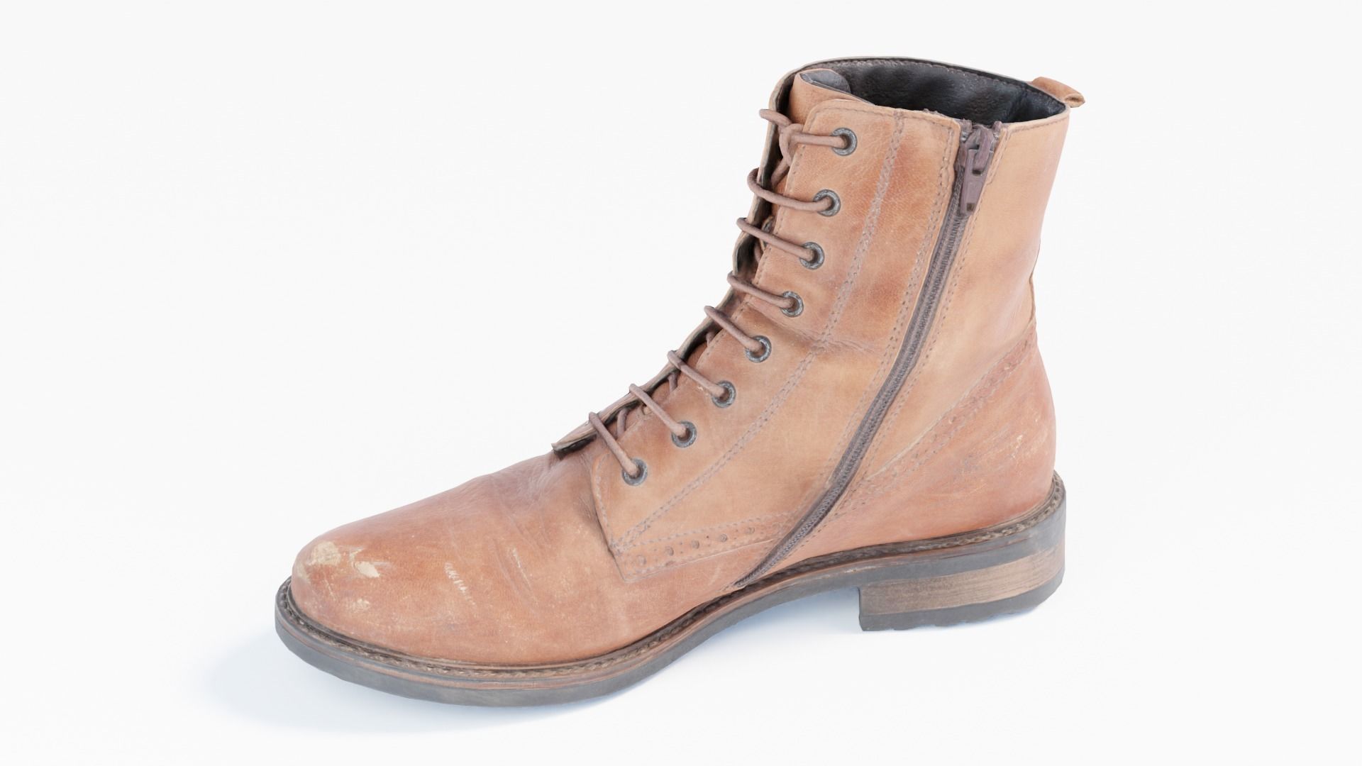 Leather Shoe Low-poly 3D model_1