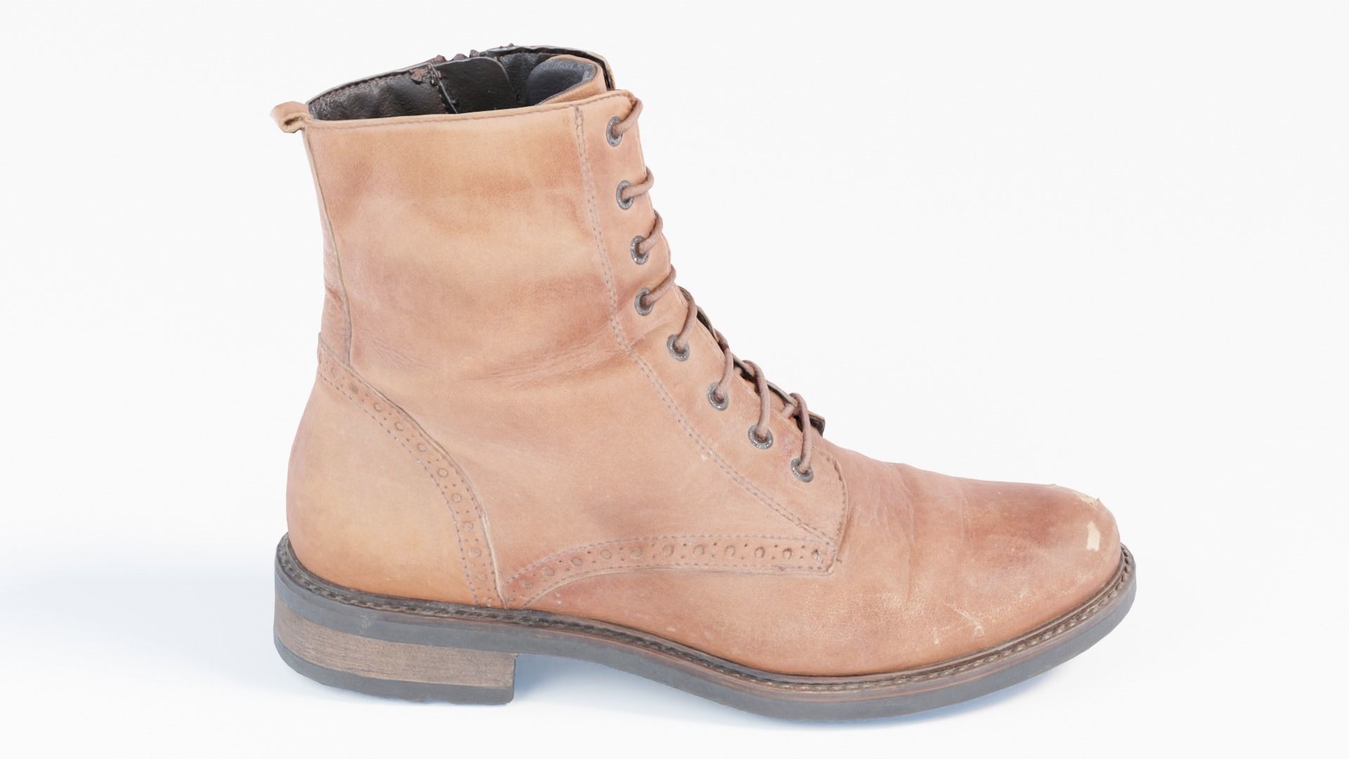 Leather Shoe Low-poly 3D model_2