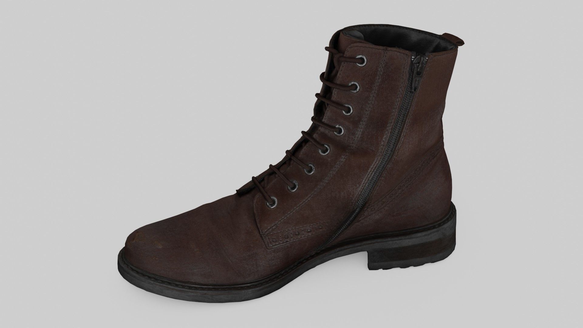 Leather Shoe Low-poly 3D model_10