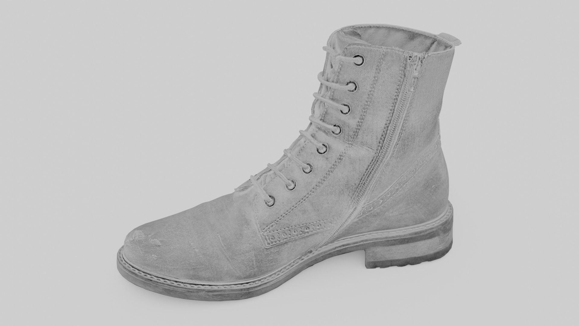 Leather Shoe Low-poly 3D model_11