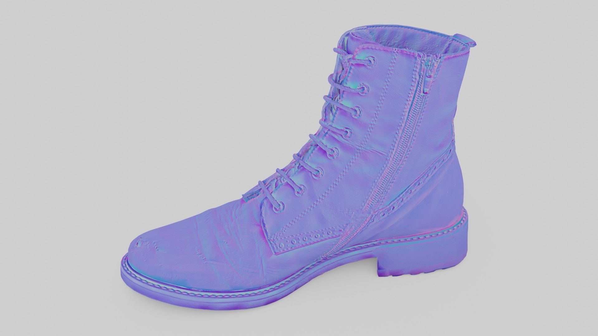 Leather Shoe Low-poly 3D model_12