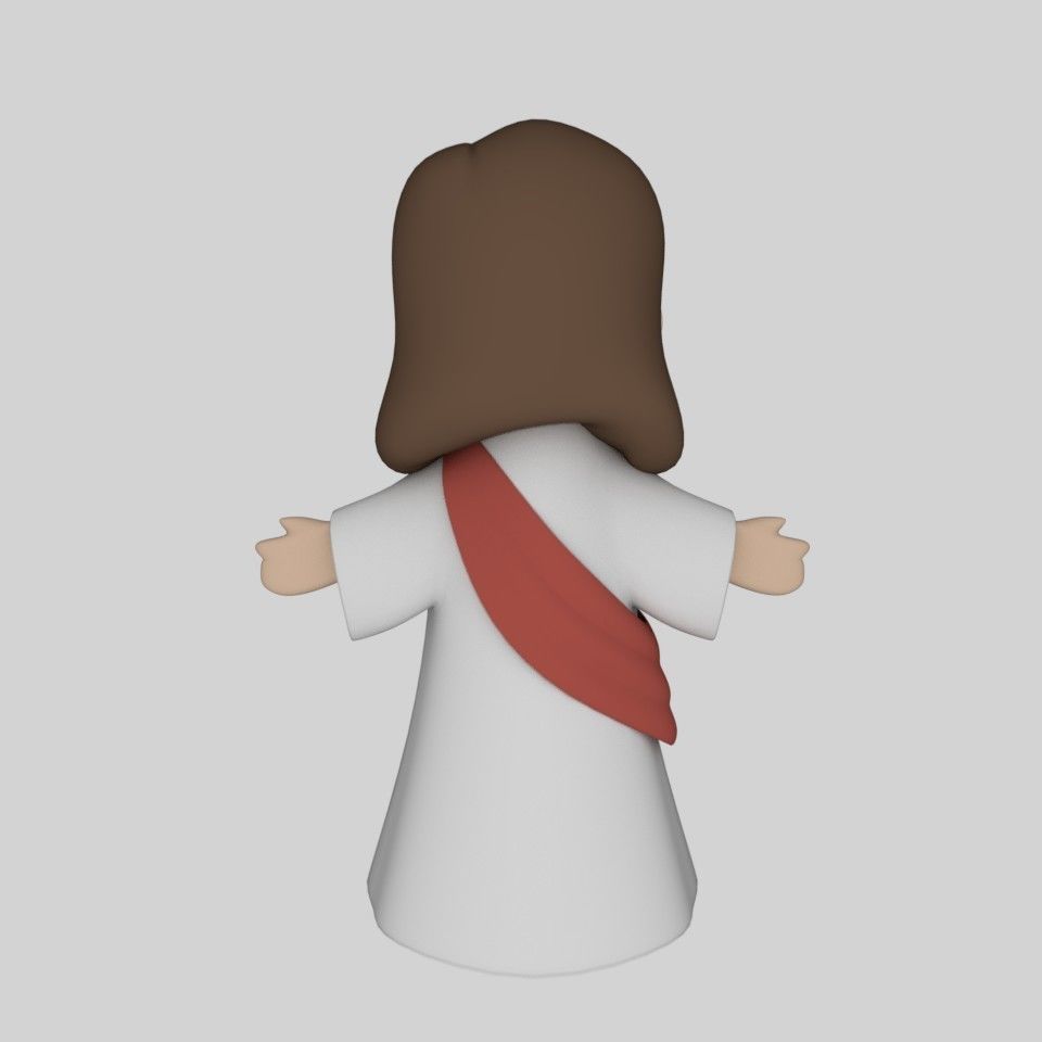 Jesus Christ Cartoon Low-poly 3D model_3